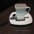 Square Coffee Cup, Keramik Espresso Cup, Mikrowellensafe Cup für Hotel &amp; Restaurant